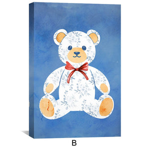 Blocks Bears and Tracks Canvas Art B / 12 x 18in / Canvas Clock Canvas