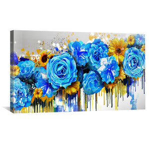 Bloom and Drip Canvas Art Clock Canvas