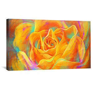 Blooming Orange Canvas Art Clock Canvas