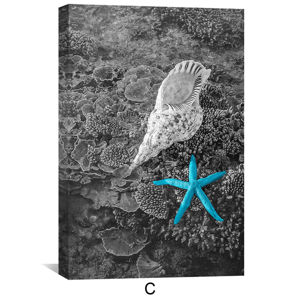 Blue Beaches Canvas Art Clock Canvas