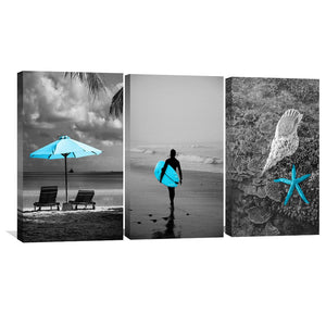 Blue Beaches Canvas Art Clock Canvas