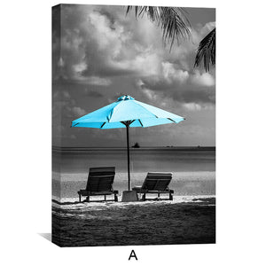 Blue Beaches Canvas Art Clock Canvas