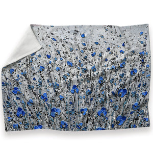 Blue Blossom Blanket Blanket 30 x 40in Clock Canvas