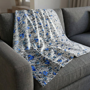 Blue Blossom Blanket Blanket Clock Canvas