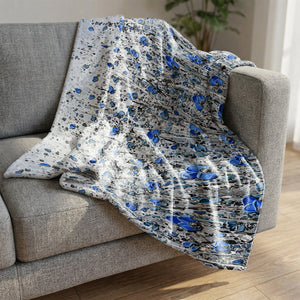 Blue Blossom Blanket Blanket Clock Canvas