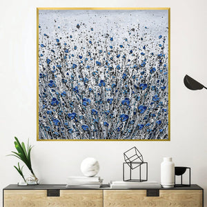 Blue Blossom Canvas Art Clock Canvas