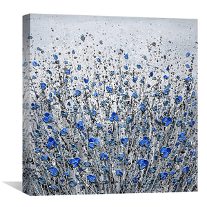 Blue Blossom Canvas Art Clock Canvas
