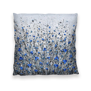 Blue Blossom Cushion Cushion 12 x 12in Clock Canvas