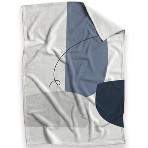 Blue Gray Abstract C Blanket Blanket 30 x 40in Clock Canvas