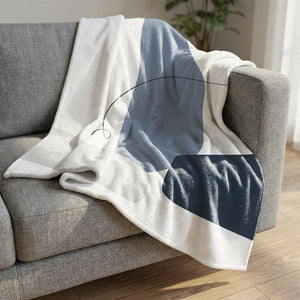 Blue Gray Abstract C Blanket Blanket Clock Canvas
