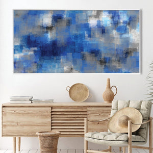Blue Layers Canvas Art Clock Canvas