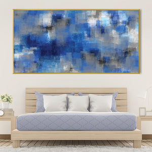 Blue Layers Canvas Art Clock Canvas