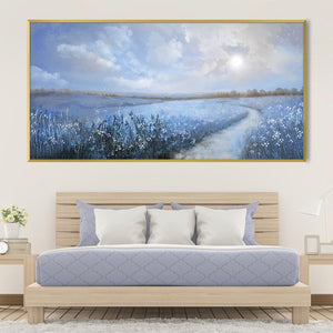Blue Meadow Trail Canvas Art Clock Canvas