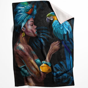 Blue Patience Blanket Blanket 75 x 100cm Clock Canvas