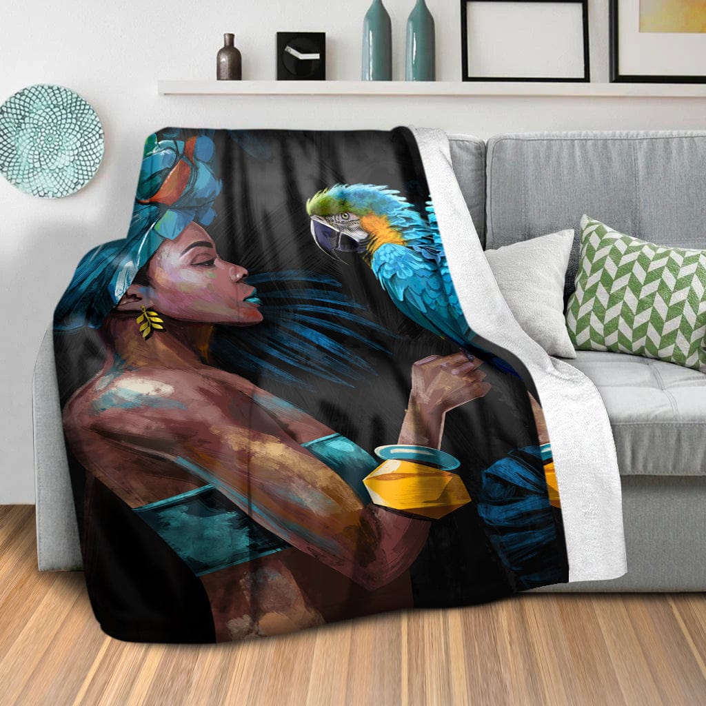Blue Patience Blanket Blanket Clock Canvas