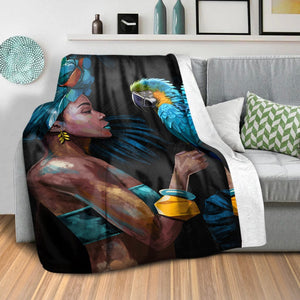 Blue Patience Blanket Blanket Clock Canvas