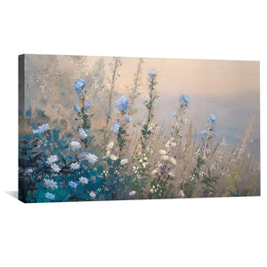 Blue Petal Breeze Canvas Art Clock Canvas