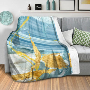 Blue Yellow Abstract A Blanket Blanket Clock Canvas