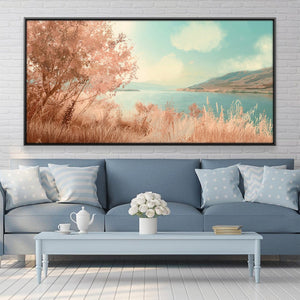 Blush Horizon Canvas Art 20 x 10in / Canvas Clock Canvas