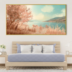 Blush Horizon Canvas Art Clock Canvas