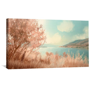 Blush Horizon Canvas Art Clock Canvas