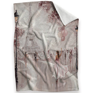 Blushed Parisian Dreams Blanket Blanket 30 x 40in Clock Canvas