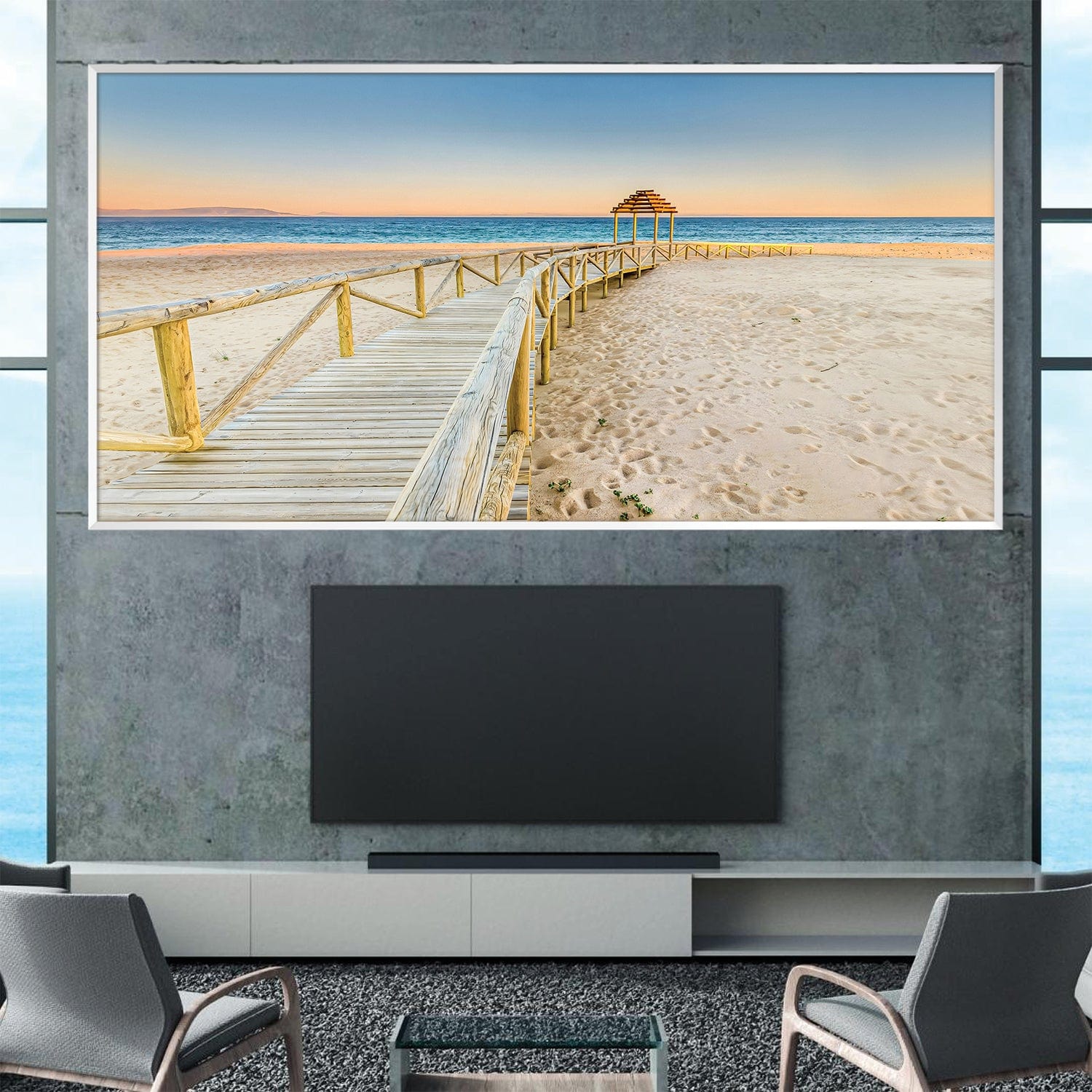 Boardwalk Sands Canvas Art Clock Canvas