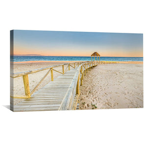 Boardwalk Sands Canvas Art Clock Canvas