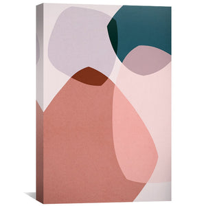 Boho Abstract Canvas Art Clock Canvas