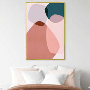 Boho Abstract Canvas Art Clock Canvas