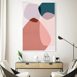 Boho Abstract Canvas Art Clock Canvas