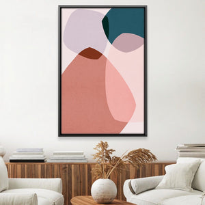 Boho Abstract Canvas Art Clock Canvas