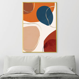 Boho Abstrato Stones Canvas Art Clock Canvas