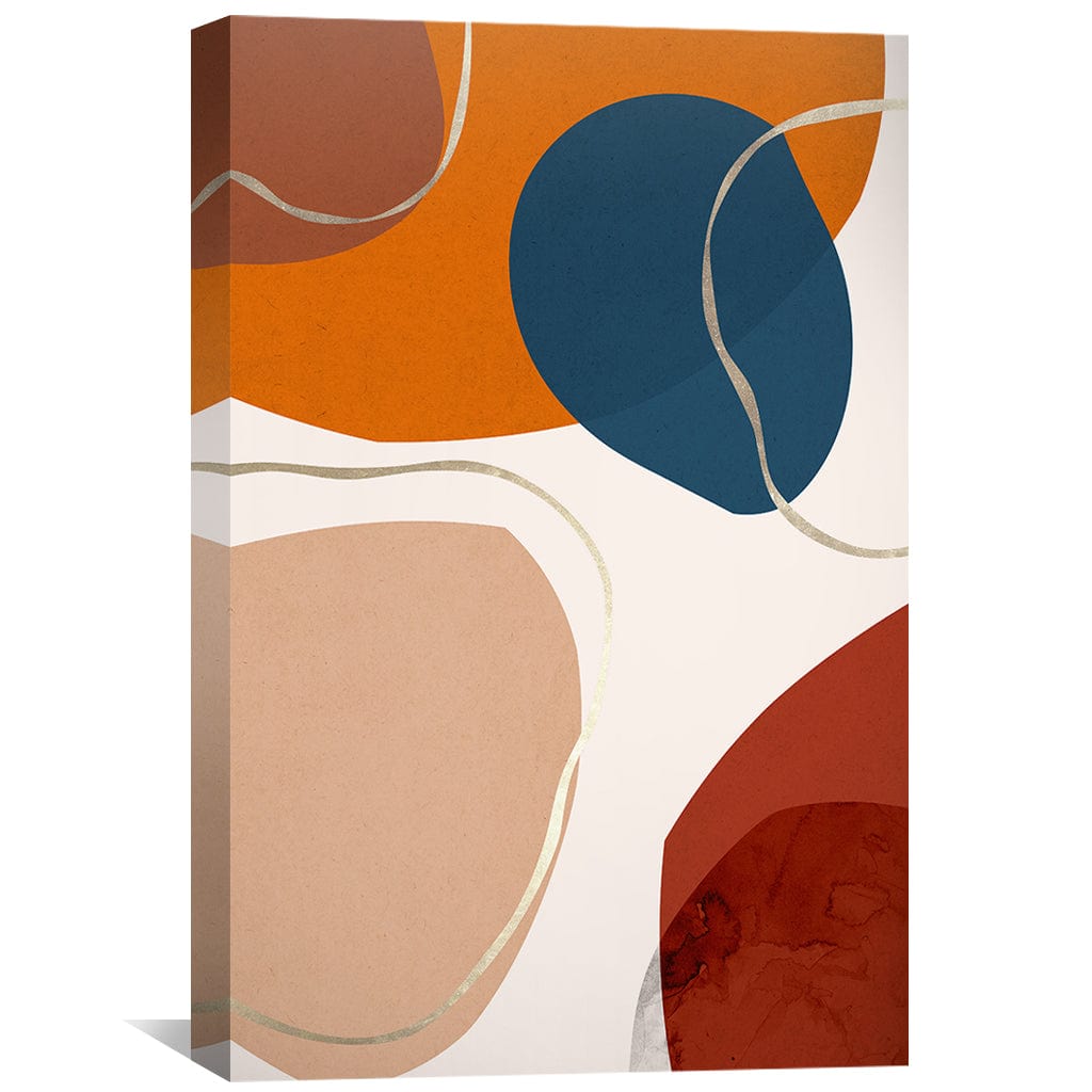 Boho Abstrato Stones Canvas Art Clock Canvas