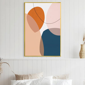 Boho Abstrato Stones II Canvas Art Clock Canvas