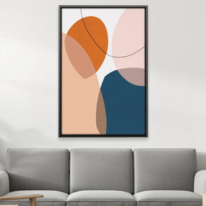 Boho Abstrato Stones II Canvas Art Clock Canvas