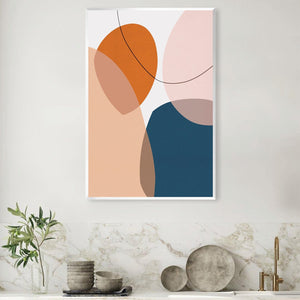 Boho Abstrato Stones II Canvas Art Clock Canvas