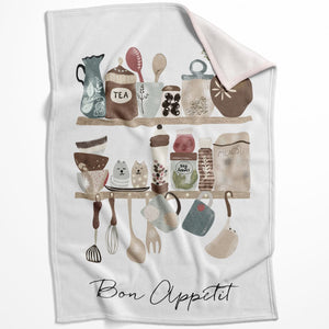 Bon Appetit Kitchen Blanket Blanket 75 x 100cm Clock Canvas