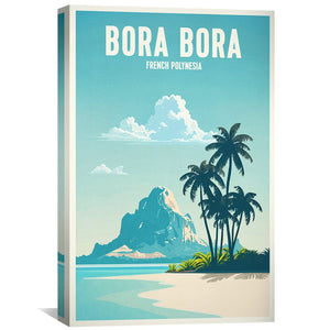 Bora Bora Canvas Art Clock Canvas