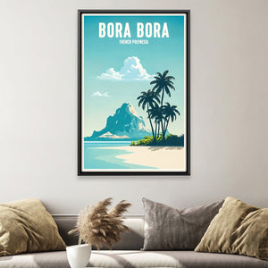 Bora Bora Canvas Art Clock Canvas