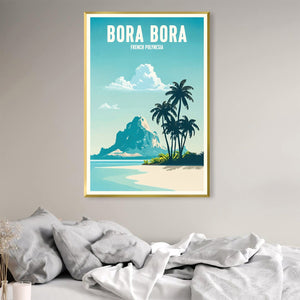 Bora Bora Canvas Art Clock Canvas