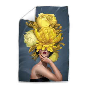 Bouquet Woman B Easy Build Frame Art Fabric Print Only / 24 x 36in Clock Canvas