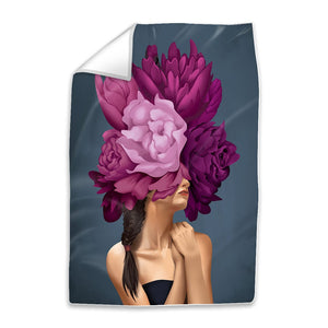 Bouquet Woman C Easy Build Frame Art Fabric Print Only / 24 x 36in Clock Canvas