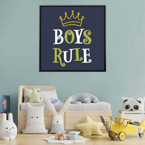Boys Rule Canvas Art 12 x 12in / Canvas Clock Canvas