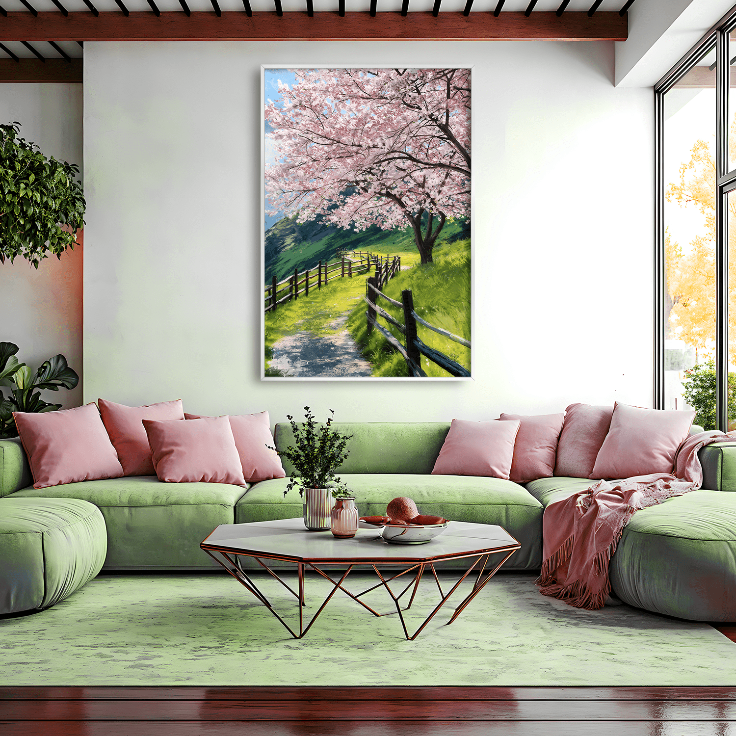 Breeze Through Bloomfields Canvas Art Clock Canvas