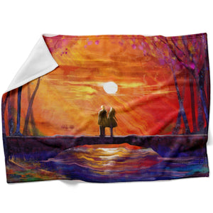Bridge Light and Love Blanket Blanket Clock Canvas