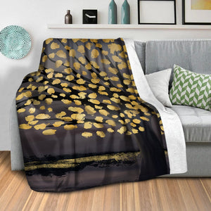 Brightened Leaves Blanket Blanket Clock Canvas