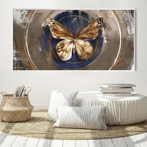 Bronze Flutter Canvas Art Clock Canvas