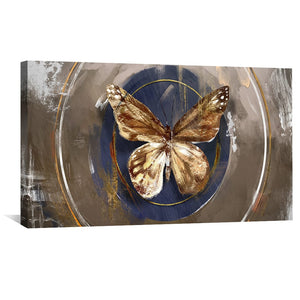 Bronze Flutter Canvas Art Clock Canvas