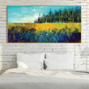 Brushed Meadows Canvas Art Clock Canvas